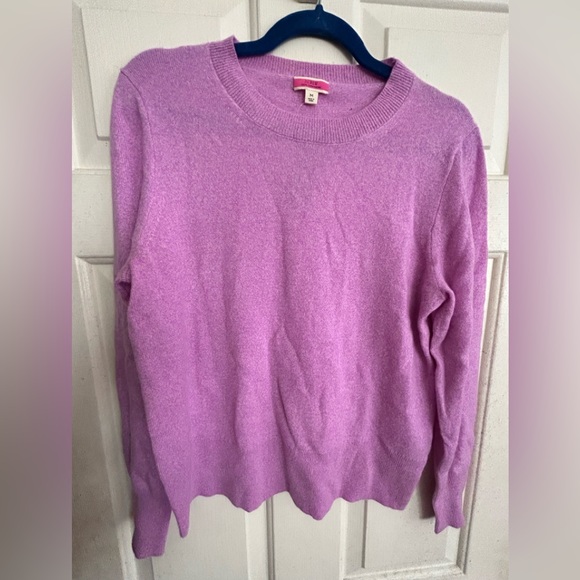 New J Crew SWEATER Violet Pink Cashmere DEFECT SZ Medium - Picture 3 of 6